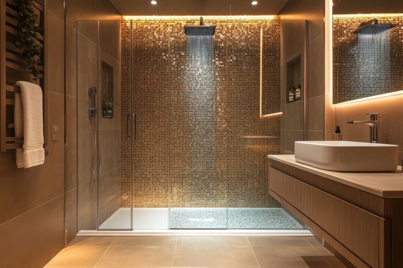 Contemporary Shower with LED Lighting