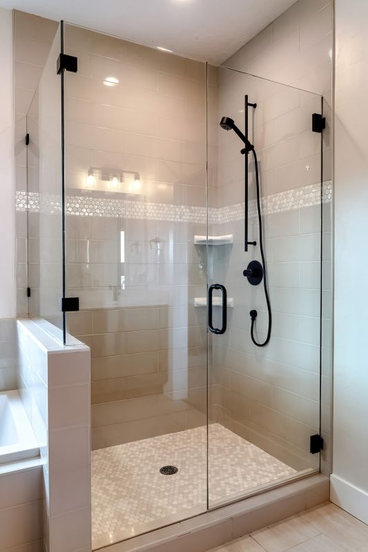 Black Frame Glass Shower